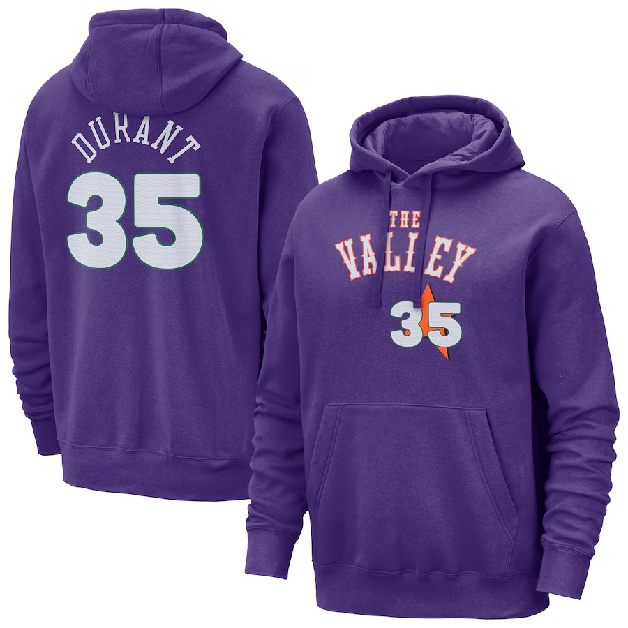 Men's Phoenix Suns #35 Kevin Durant Purple 2024/25 City Edition Pullover Hoodie